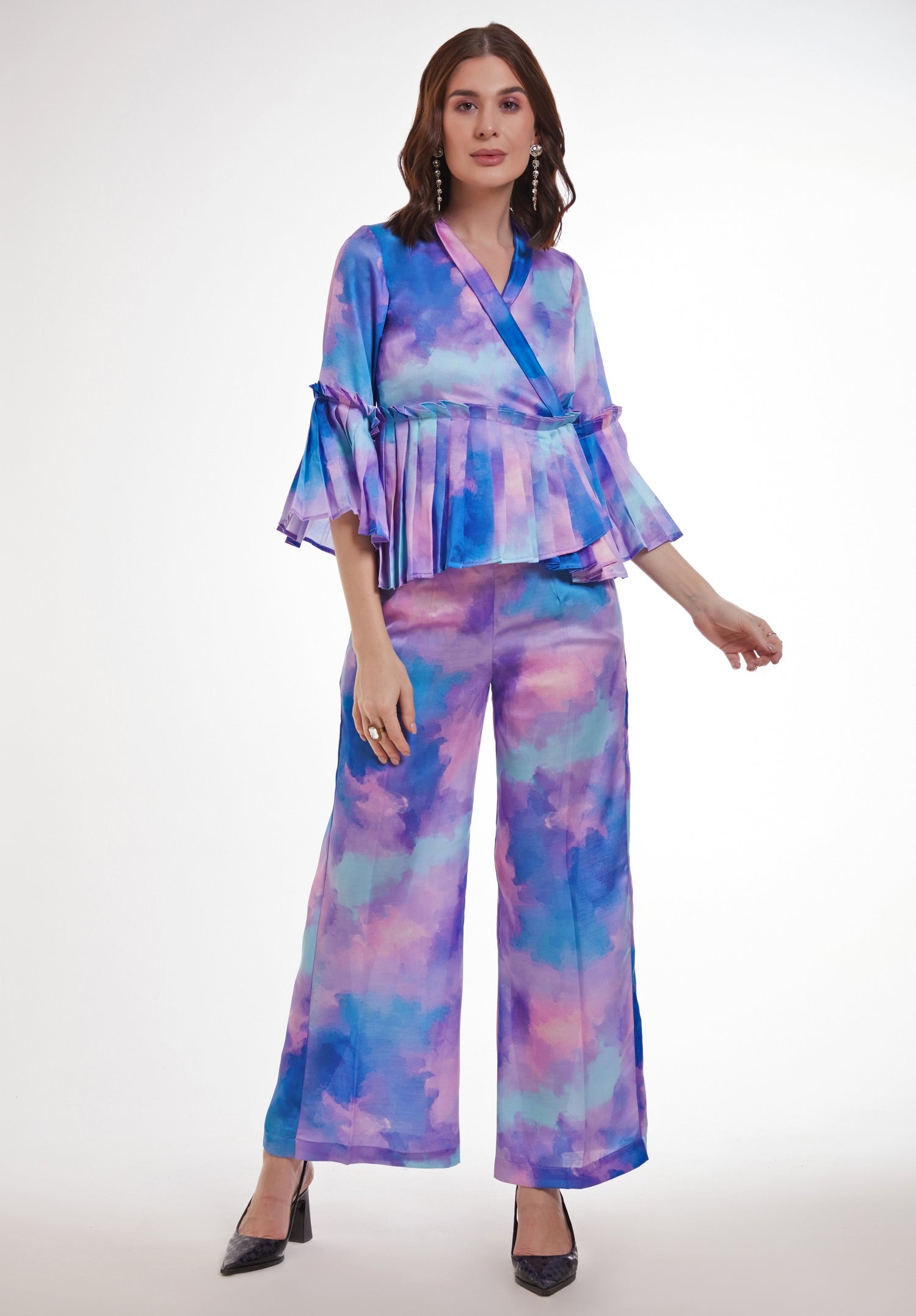 Multicolor Printed Satin Co-Ord Set