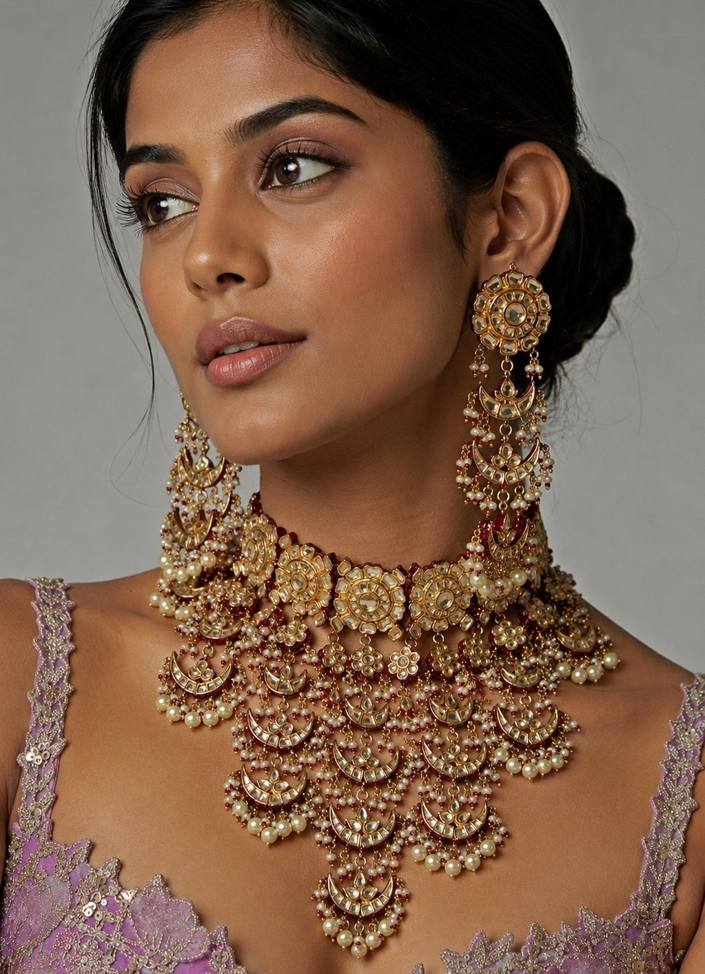Royal Kundan And Pearl Bridal Choker Set