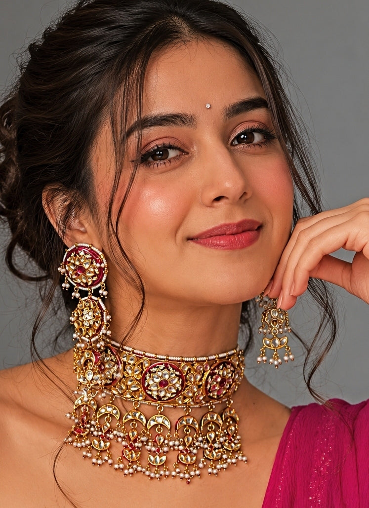 Gold Kundan Choker Set