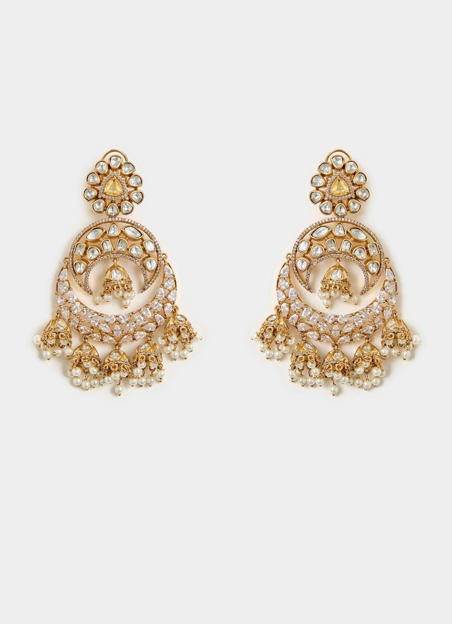 Vivinia by Vidhi Mehra Antique Gold Plated Statement Jhumka EarringsFabilicious Fashion