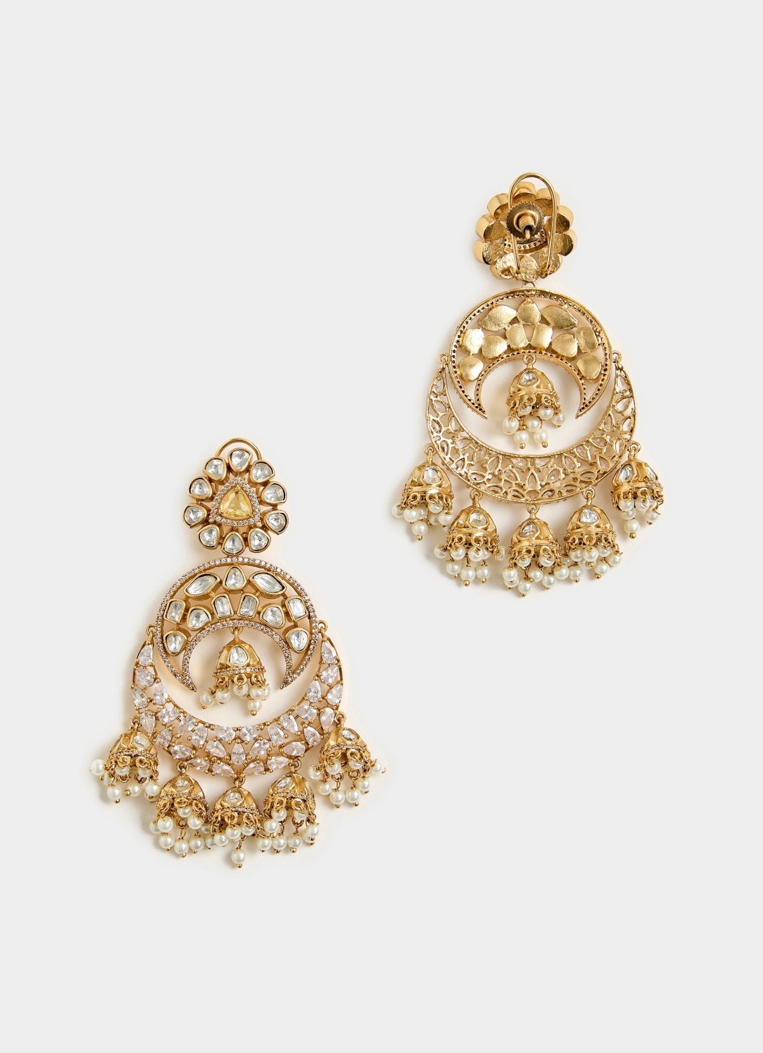 Vivinia by Vidhi Mehra Antique Gold Plated Statement Jhumka EarringsFabilicious Fashion
