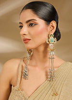 Vivinia by Vidhi Mehra Antique Long Statement Green Dangler EarringsFabilicious Fashion