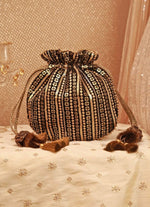 Amyra Black And Gold Soft Net PotliShop Jashn