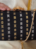 Amyra Black Kanchi Silk ClutchShop Jashn