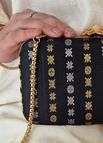 Amyra Black Kanchi Silk ClutchShop Jashn
