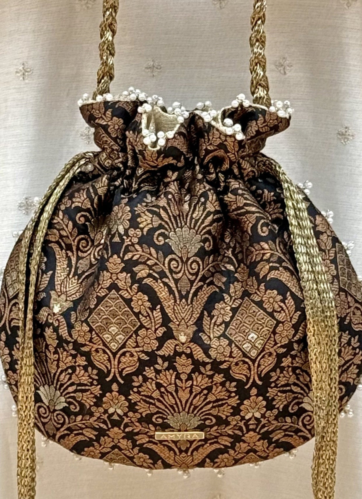 Amyra Black Pure Silk PotliShop Jashn