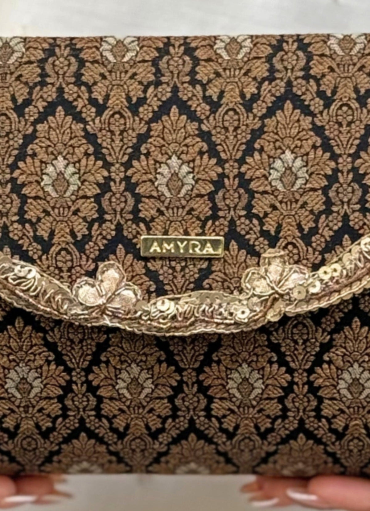 Amyra Black Raw Silk ClutchShop Jashn