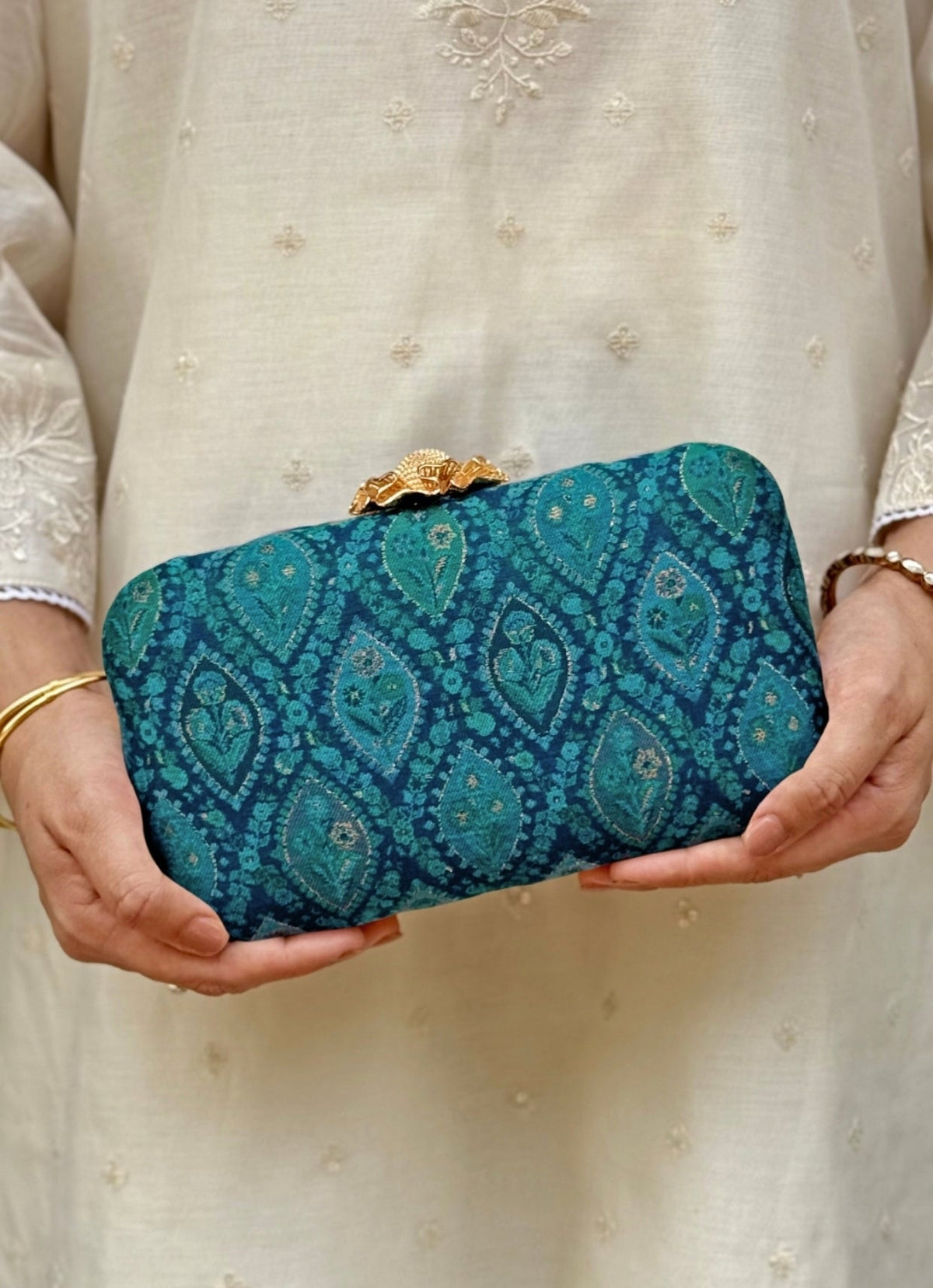 Amyra Blue Pashmina Cashmere ClutchShop Jashn