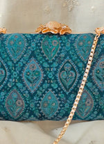 Amyra Blue Pashmina Cashmere ClutchShop Jashn