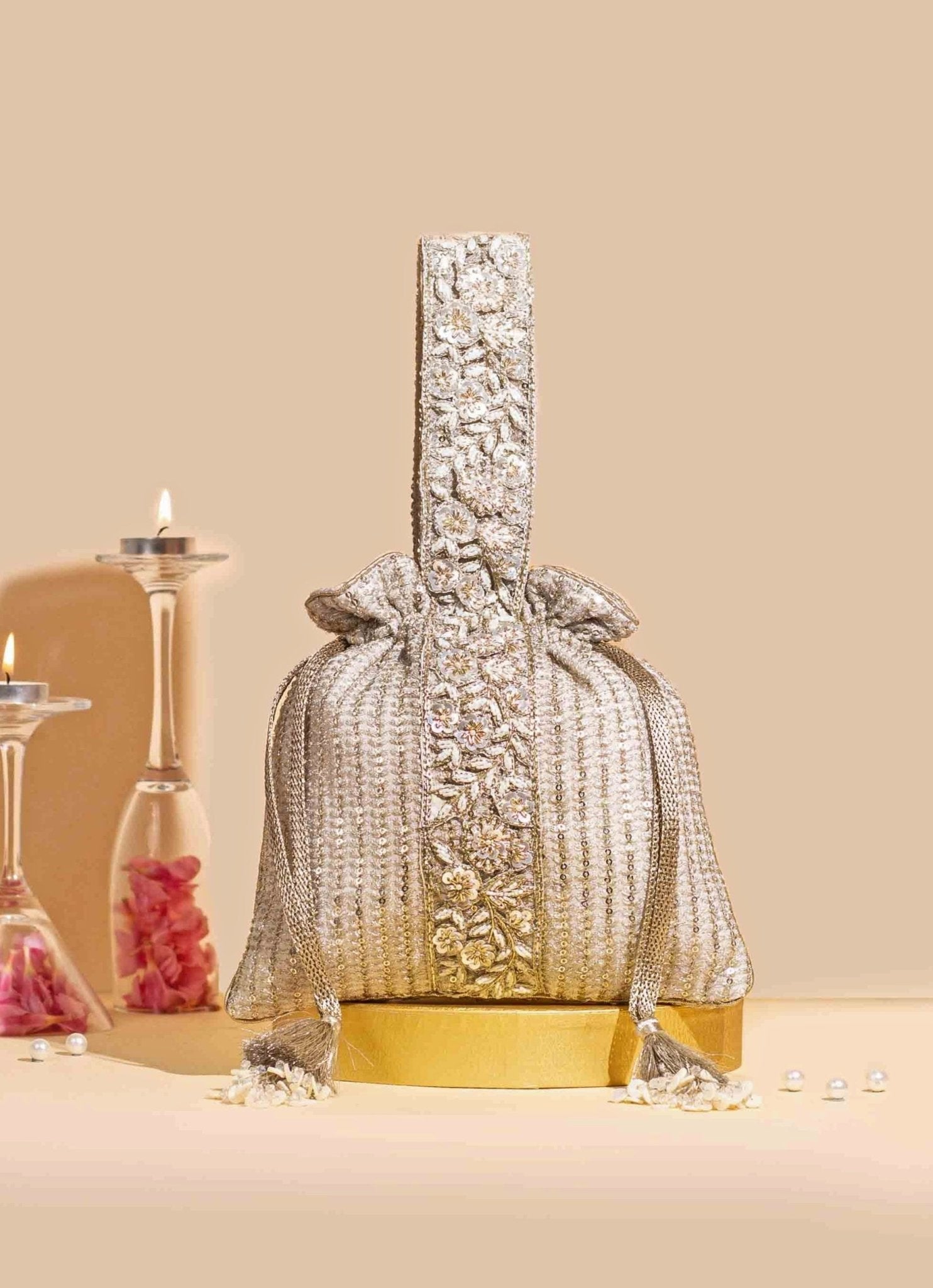 Champagne Embellished Potli