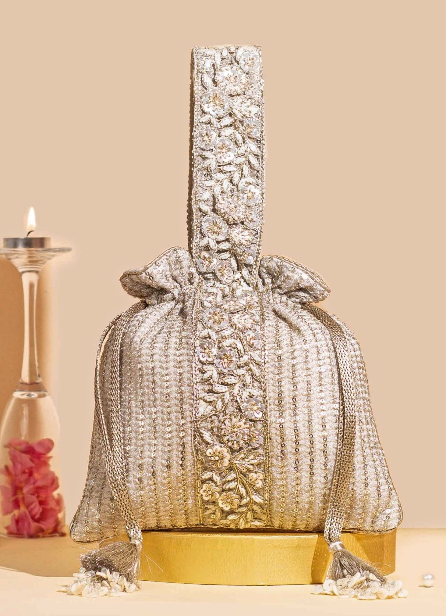 Champagne Embellished Potli