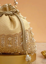 Amyra Cream Silk Embroidered PotliShop Jashn