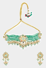 Vivinia by Vidhi Mehra Elegant Green Beaded Necklace SetFabilicious Fashion