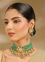 Vivinia by Vidhi Mehra Elegant Green Beaded Necklace SetFabilicious Fashion