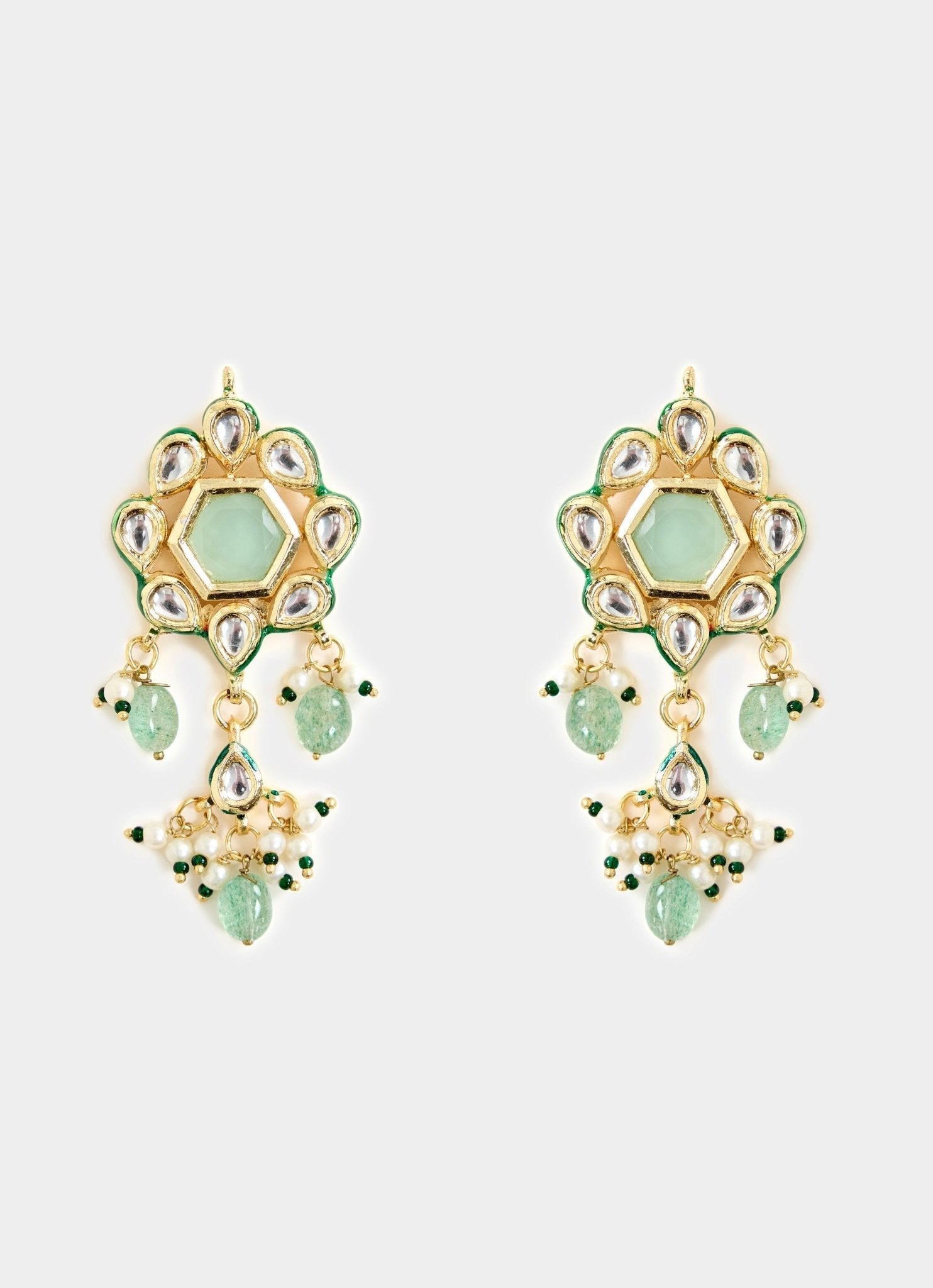 Vivinia by Vidhi Mehra Elegant Green Beaded Necklace SetFabilicious Fashion