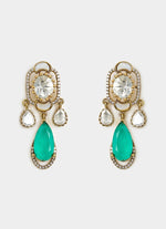 Vivinia by Vidhi Mehra Elegant Green Drop Kundan Necklace SetFabilicious Fashion
