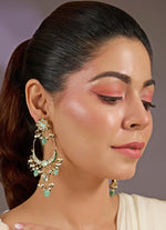 Vivinia by Vidhi Mehra Emerald Green And Kundan Chandbali EarringsFabilicious Fashion