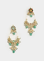 Vivinia by Vidhi Mehra Emerald Green And Kundan Chandbali EarringsFabilicious Fashion