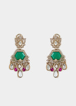 Vivinia by Vidhi Mehra Emerald Green And Pink Kundan Choker Necklace SetFabilicious Fashion