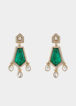 Vivinia by Vidhi Mehra Emerald Green Drop Kundan Necklace SetFabilicious Fashion