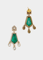 Vivinia by Vidhi Mehra Emerald Green Drop Kundan Necklace SetFabilicious Fashion