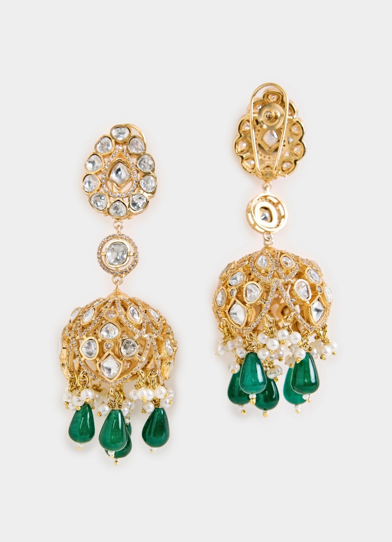 Vivinia by Vidhi Mehra Emerald Green Drop Statement EarringsFabilicious Fashion