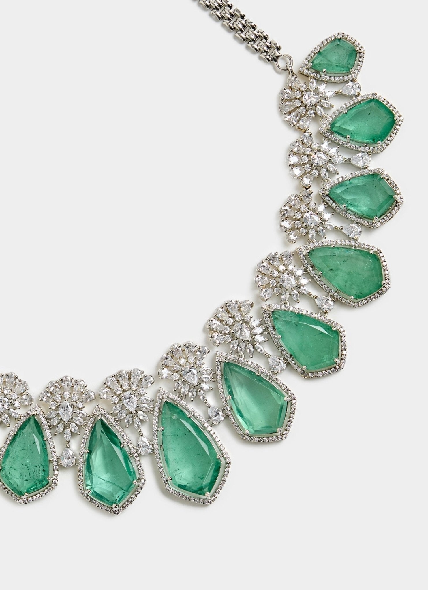 Vivinia by Vidhi Mehra Emerald Green Elegance Necklace SetFabilicious Fashion