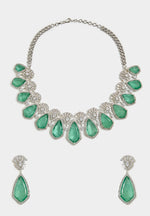 Vivinia by Vidhi Mehra Emerald Green Elegance Necklace SetFabilicious Fashion