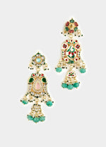 Vivinia by Vidhi Mehra Emerald Green Green Drop Statement EarringsFabilicious Fashion