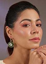 Vivinia by Vidhi Mehra Emerald Green Round Drop EarringsFabilicious Fashion
