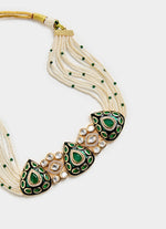 Vivinia by Vidhi Mehra Emerald Green Stone Choker Set With EarringsFabilicious Fashion
