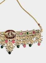 Vivinia by Vidhi Mehra Floral Kundan Multicolour Choker Necklace SetFabilicious Fashion
