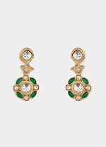Vivinia by Vidhi Mehra Gold And Emerald Green Kundan Necklace SetFabilicious Fashion
