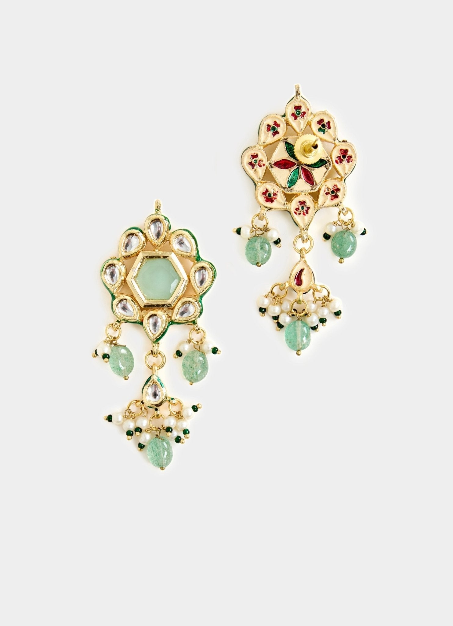 Vivinia by Vidhi Mehra Gold And Green Beaded Choker Necklace SetFabilicious Fashion