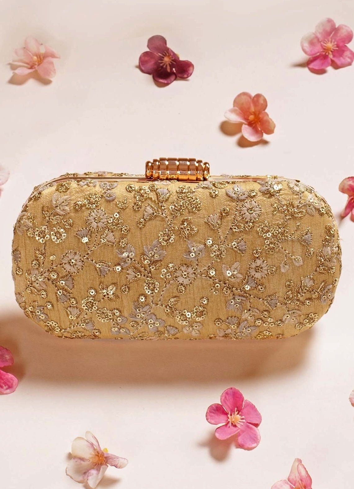 Gold Embroidered Clutch