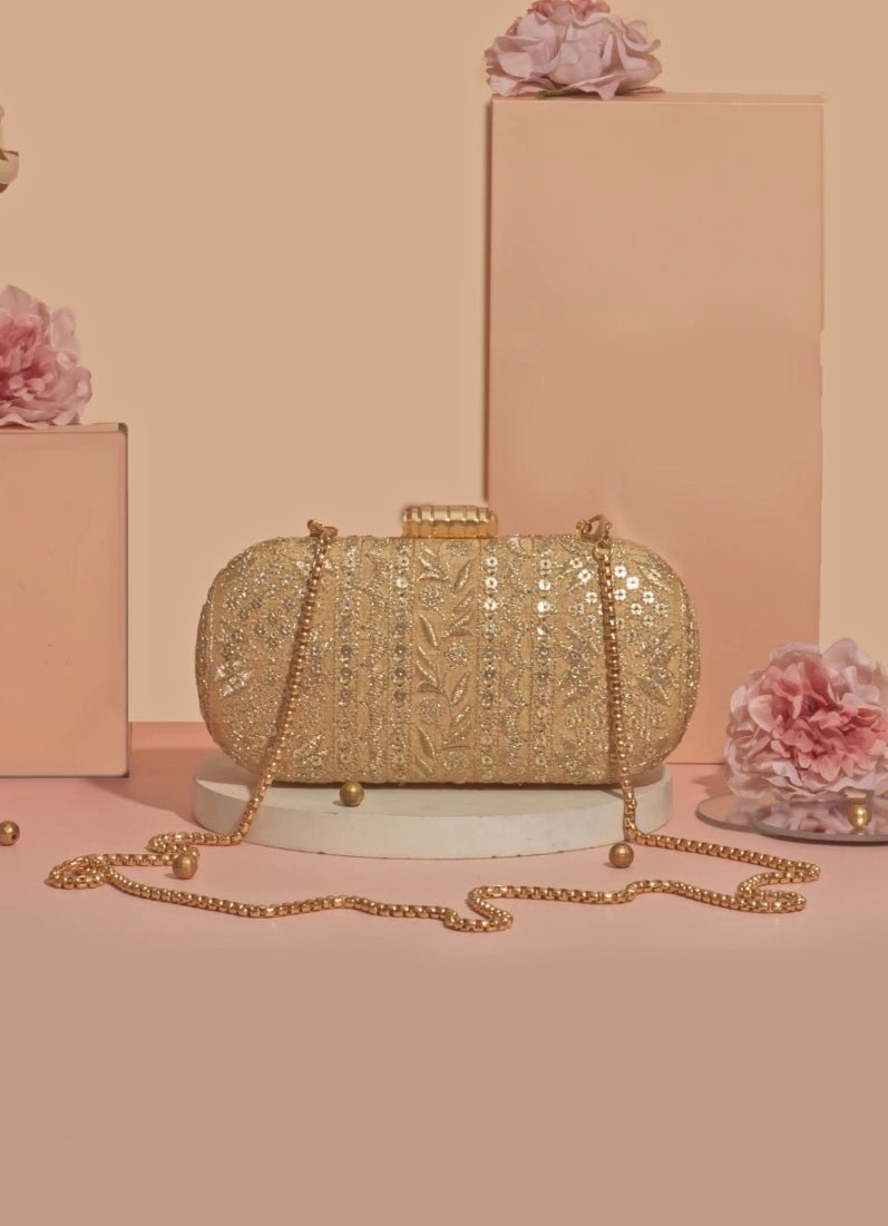 Gold Embroidered Clutch