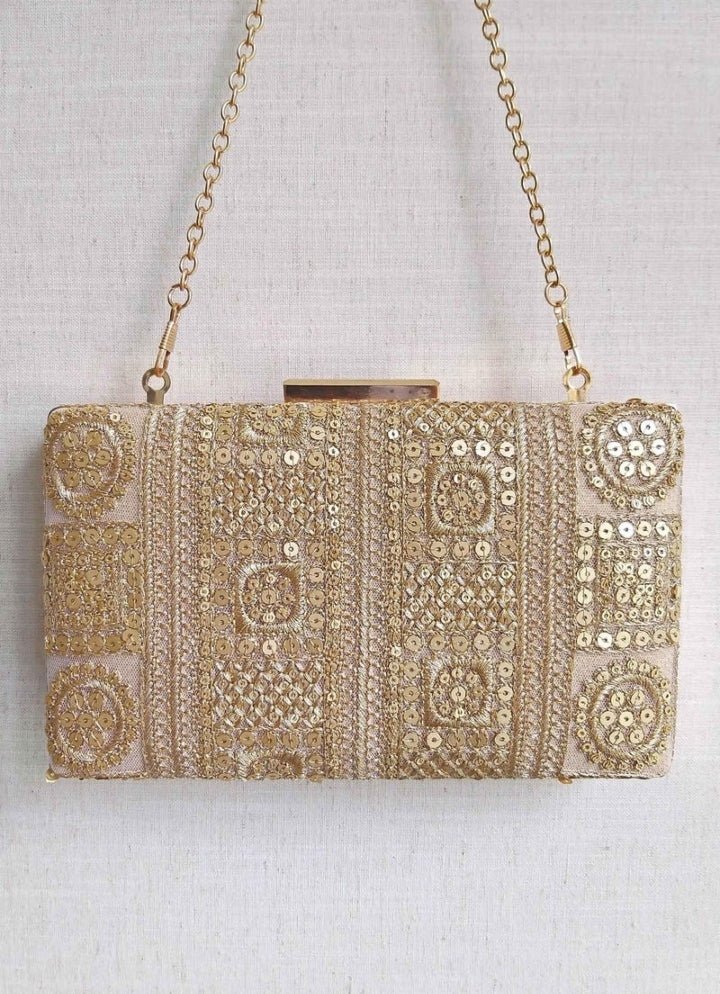 Gold Embroidered Clutch