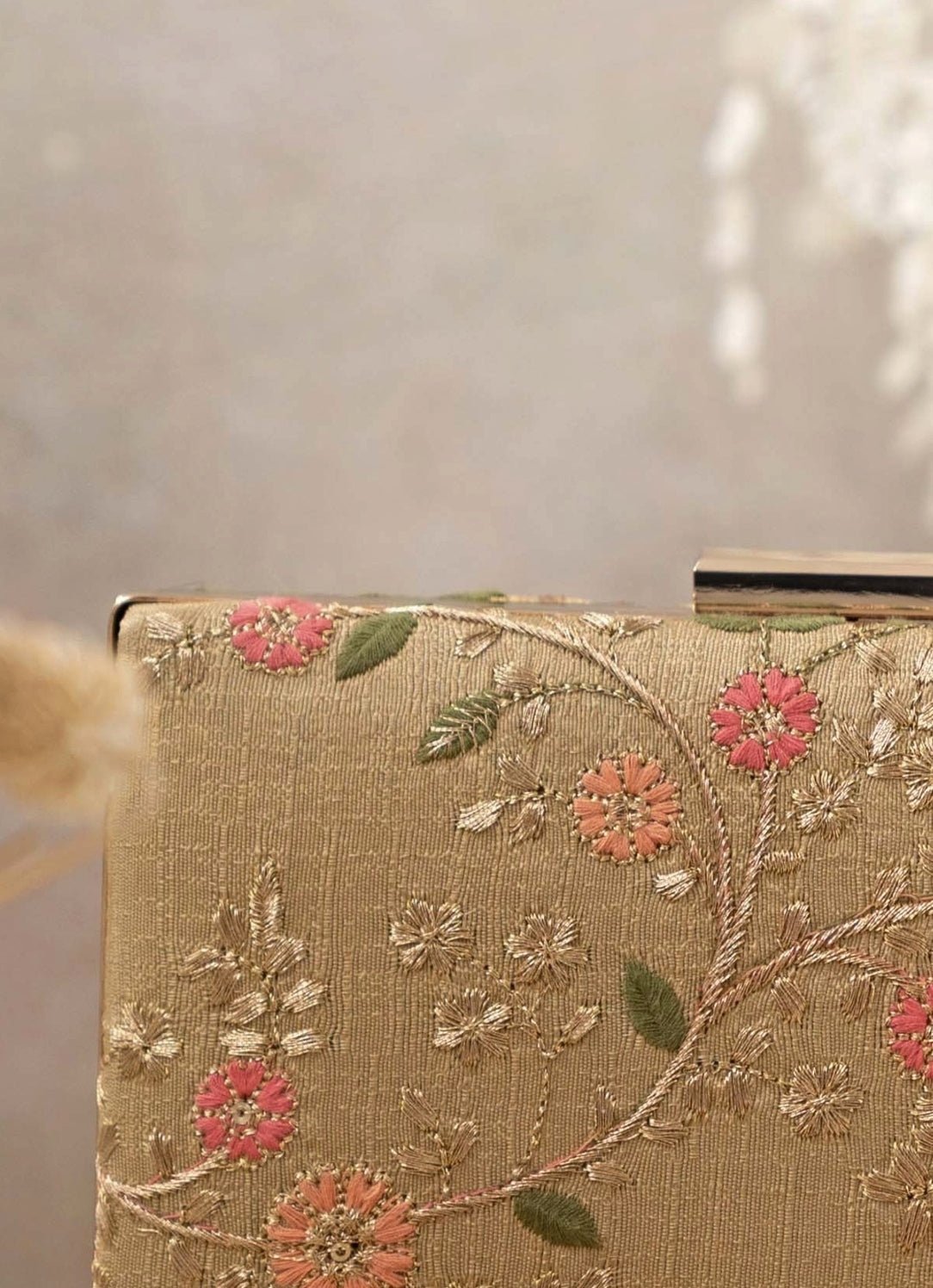 Gold Embroidered Clutch