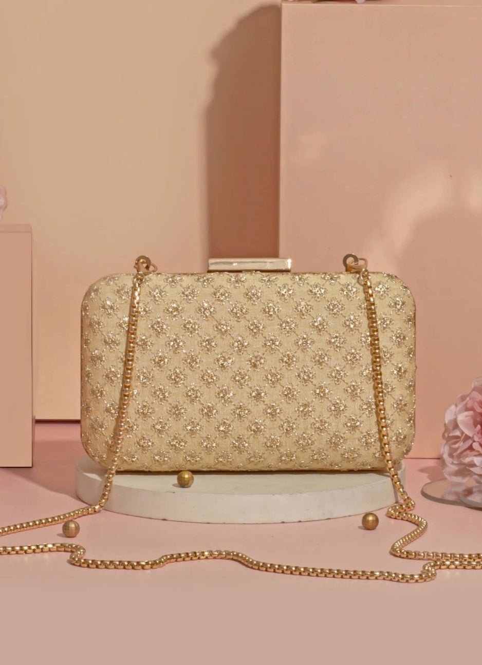 Gold Embroidered Clutch