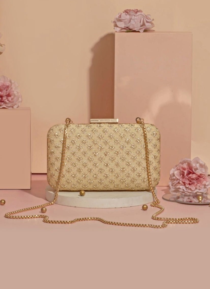 Gold Embroidered Clutch