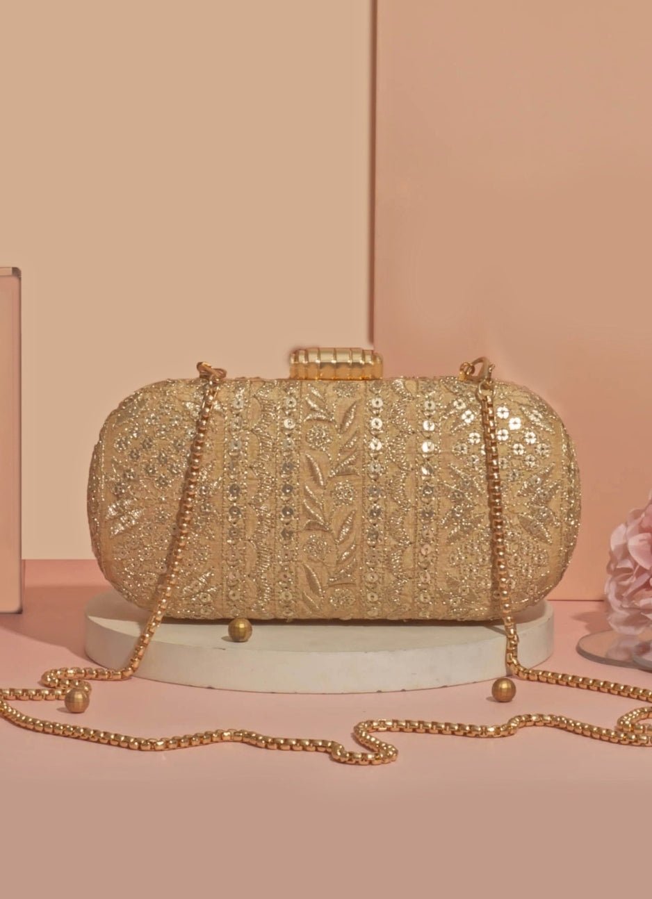 Gold Embroidered Clutch