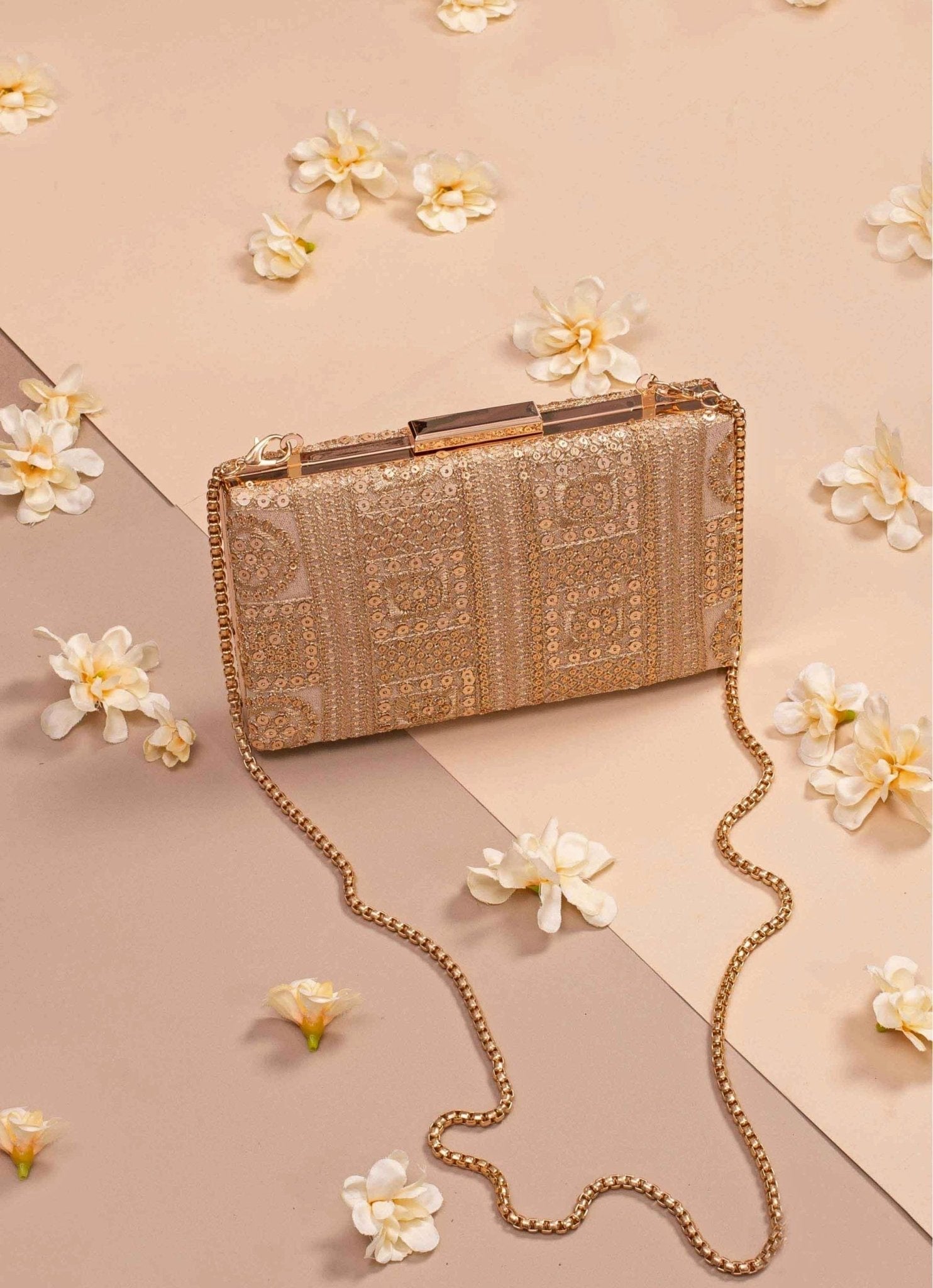 Gold Embroidered Clutch