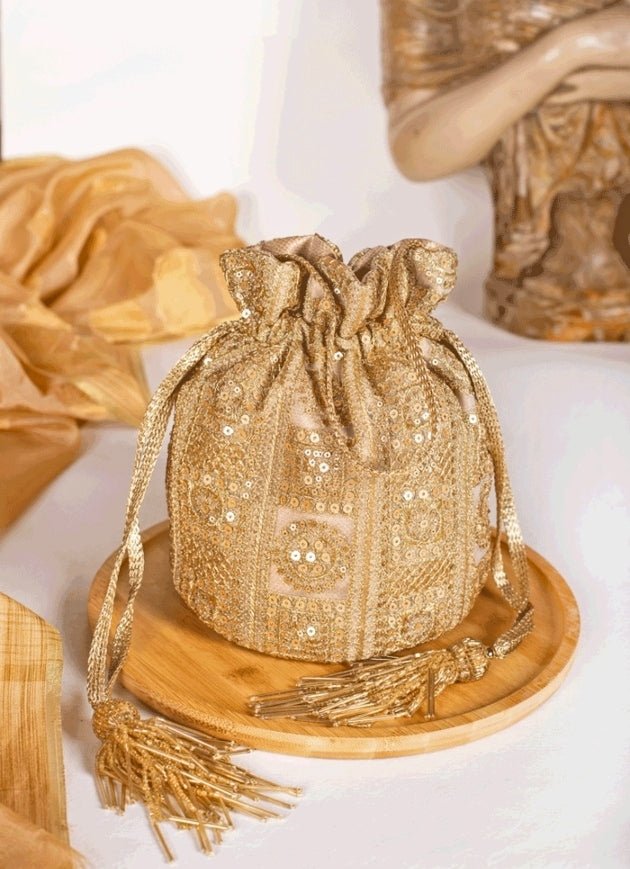 Gold Embroidered Potli
