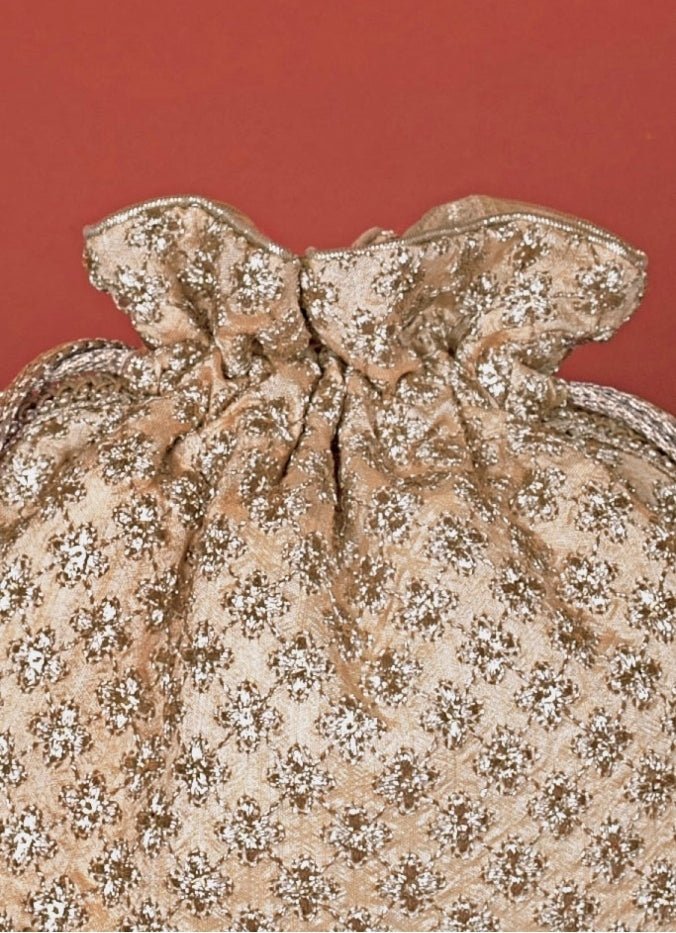 Gold Embroidered Potli