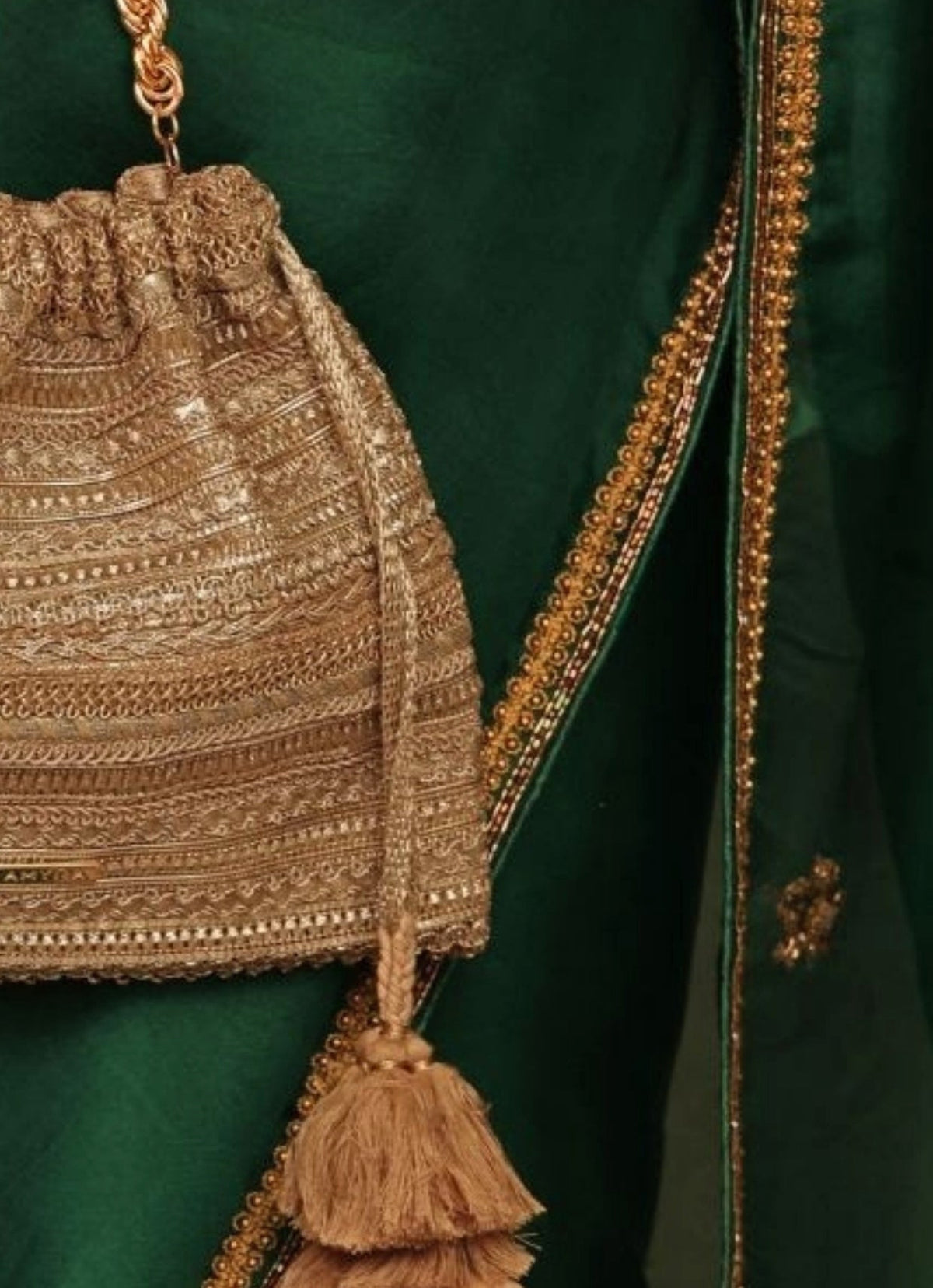 Amyra Gold Embroidered PotliShop Jashn