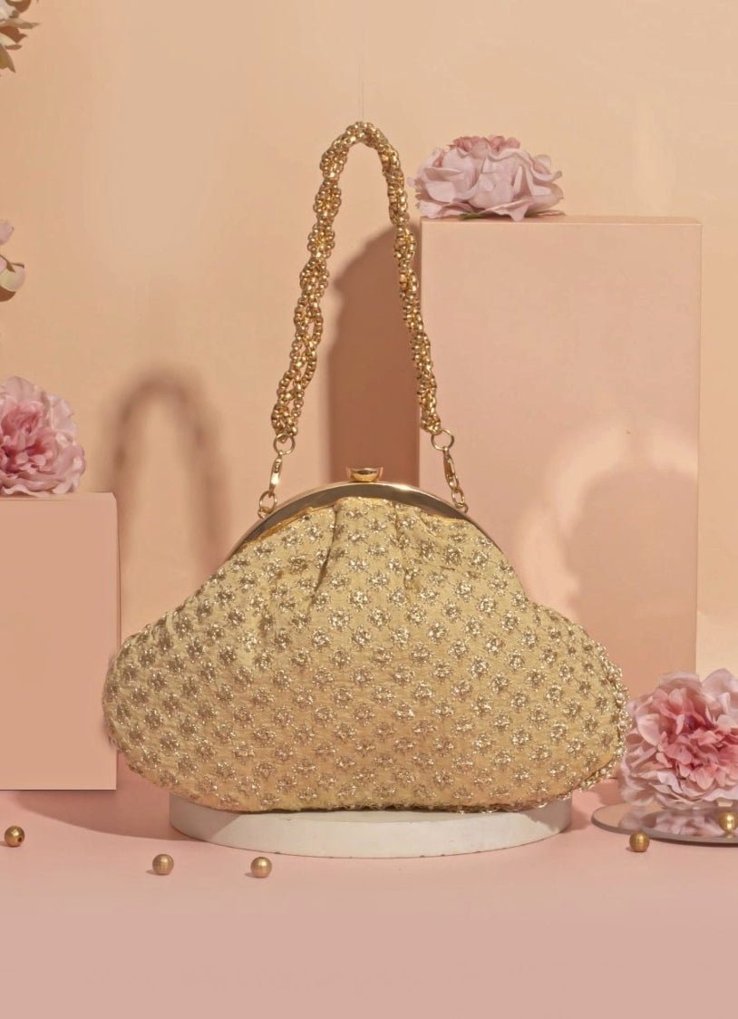 Gold Embroidered Vintage Purse