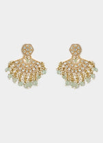 Vivinia by Vidhi Mehra Gold Finish Kundan Polki Statement EarringsFabilicious Fashion