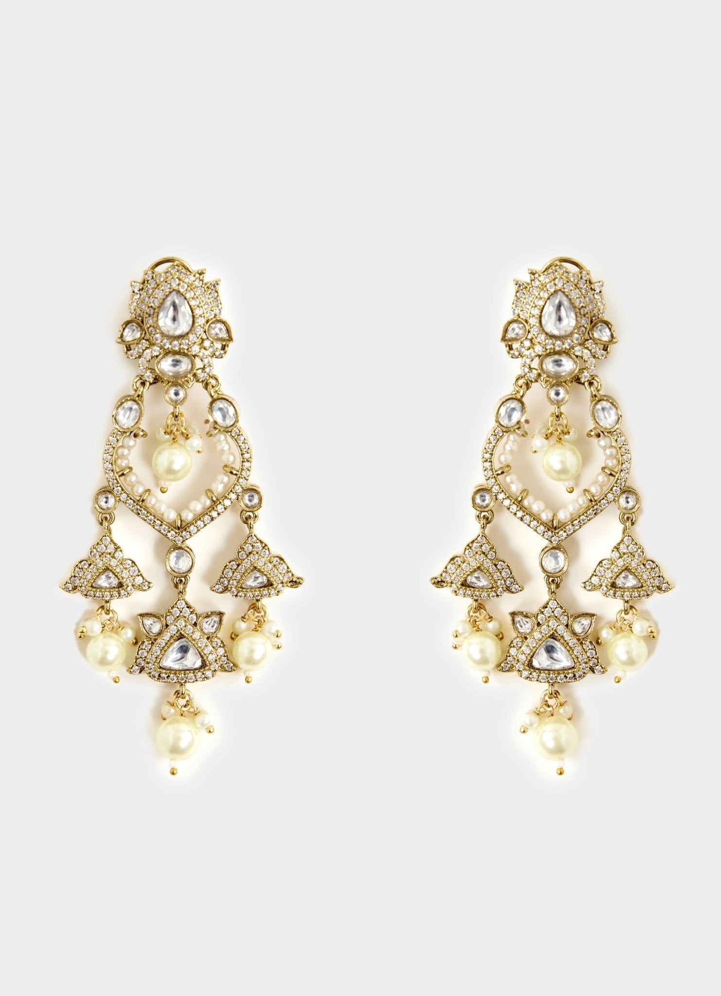 Vivinia by Vidhi Mehra Gold Floral Dangler EarringsFabilicious Fashion