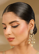 Vivinia by Vidhi Mehra Gold Floral Dangler EarringsFabilicious Fashion