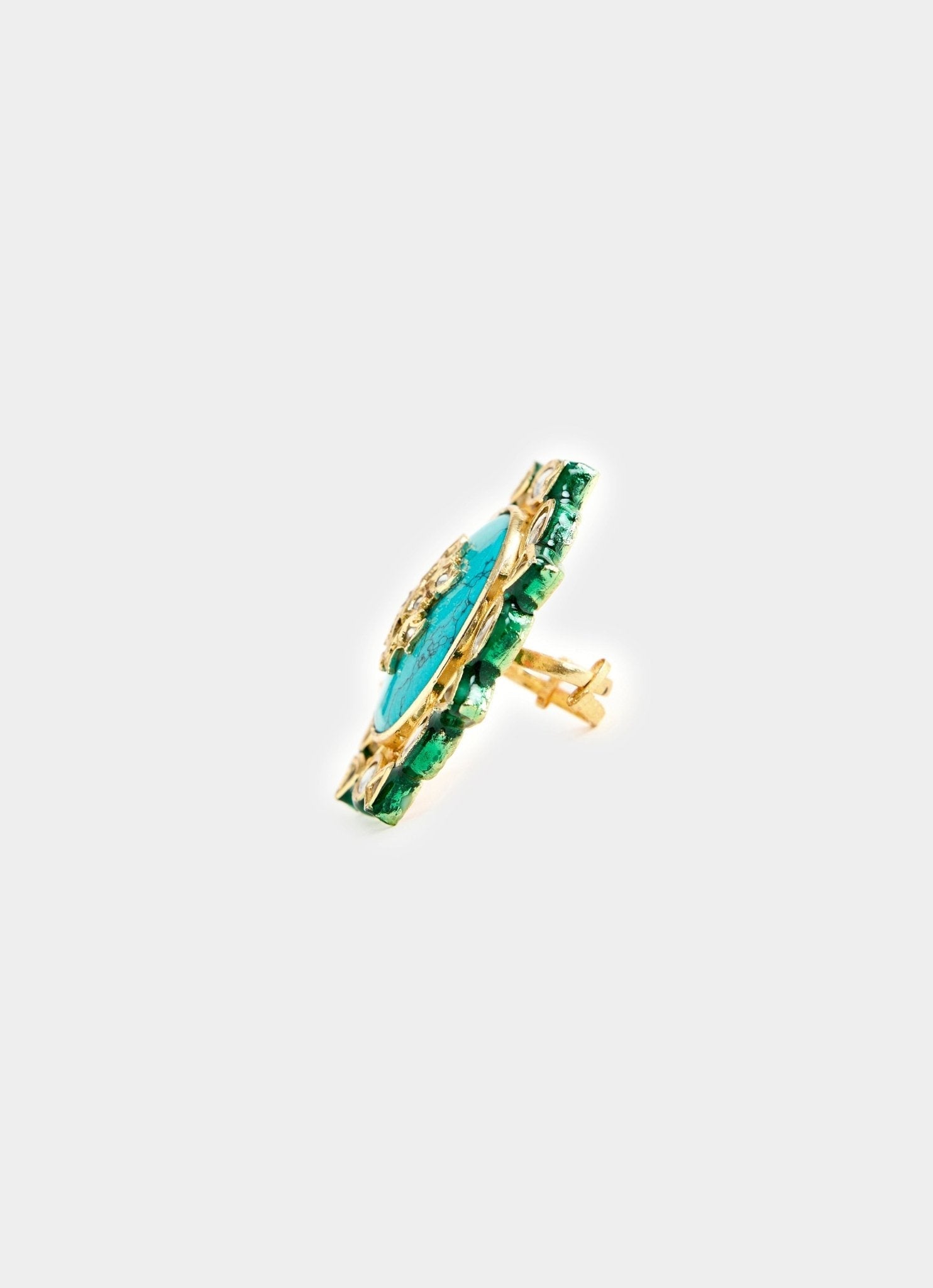 Vivinia by Vidhi Mehra Gold Plated Blue Stone Statement RingFabilicious Fashion